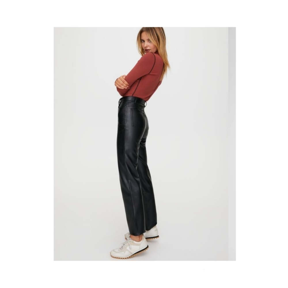 Wilfred Melina Black Vegan Faux Leather Pants Size 10